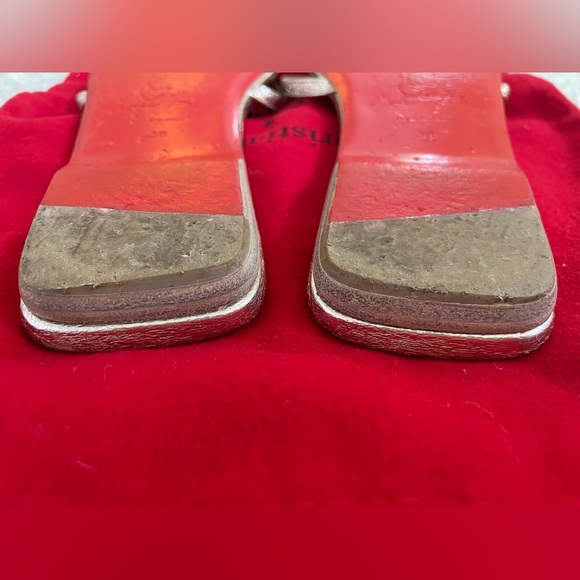 Christian Louboutin Atonetta Flat Sandals - Rose Gold size 38 - Picture 9 of 11